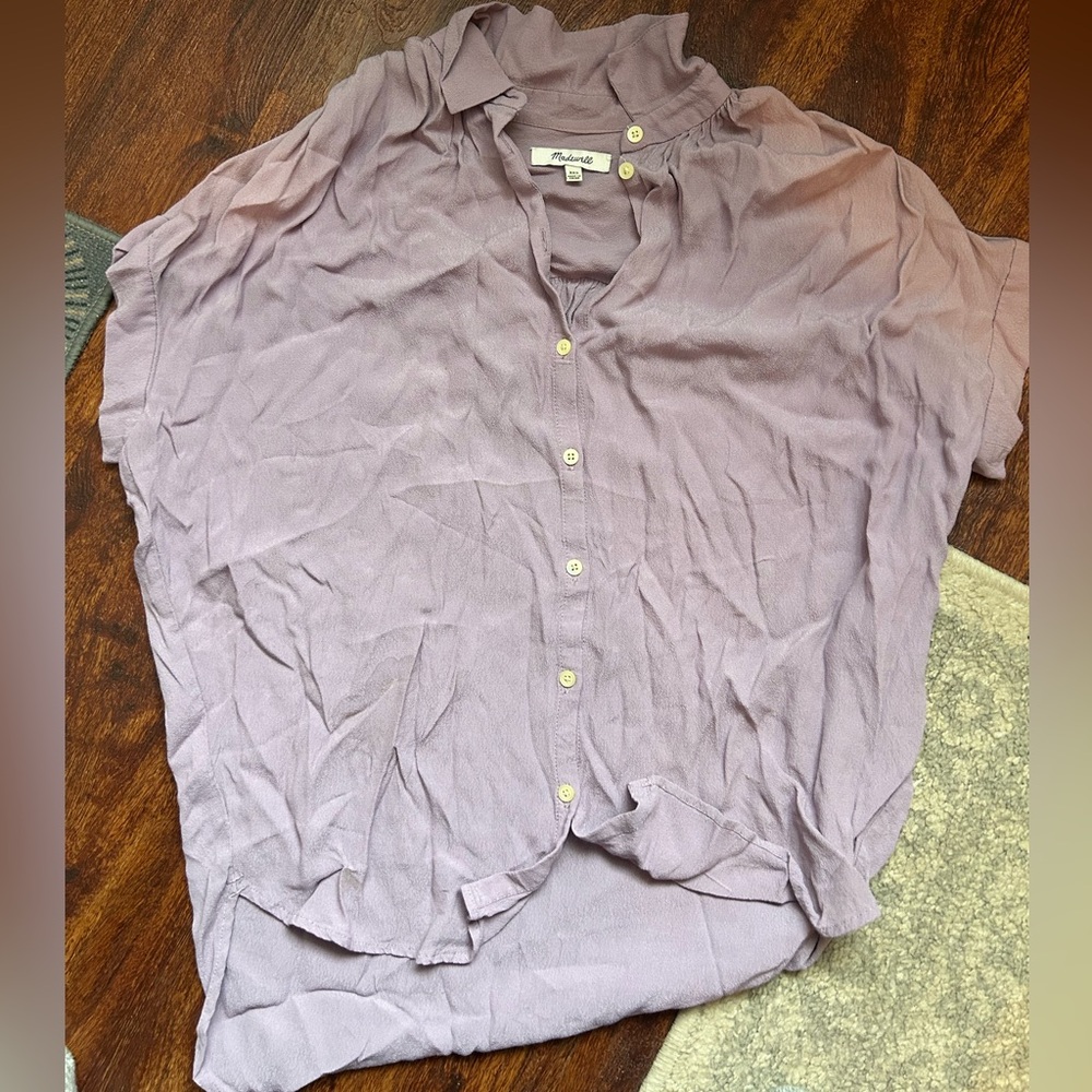 Madewell Central Drapey Shirt Lavender Size XXS